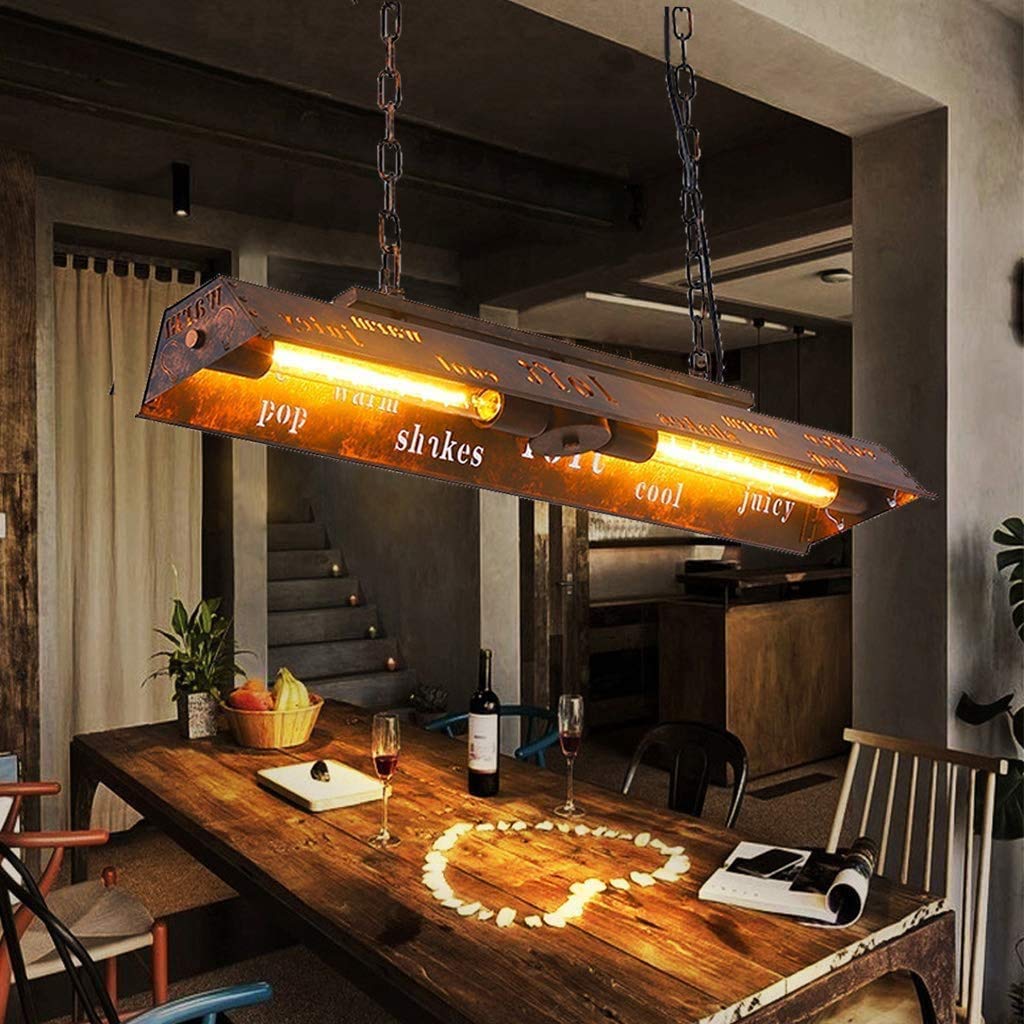 COCOL Vintage Pendellampe Industrie-Look – Doppelarm-Hängelampe Mit E27 Fassungen Für Wohnzimmer & Esszimmer