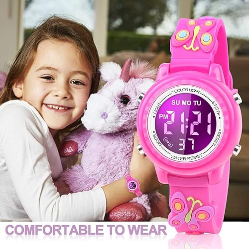 Miniatura 5 de Relojes LED impermeables para niños con alarma, juguetes para niños, regalos para niñas de 3 a 10 años