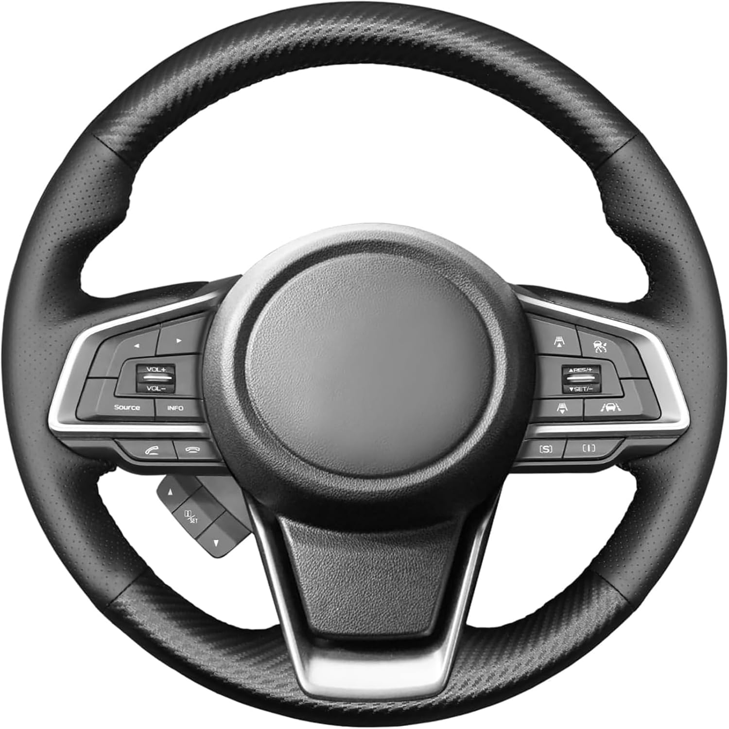 Genuine Leather Steering Wheel Cover for Subaru Forester 2019-2023 Ascent/Impreza Rubber 2017-2024/ Legacy Outback Crosstrek 2018-2024