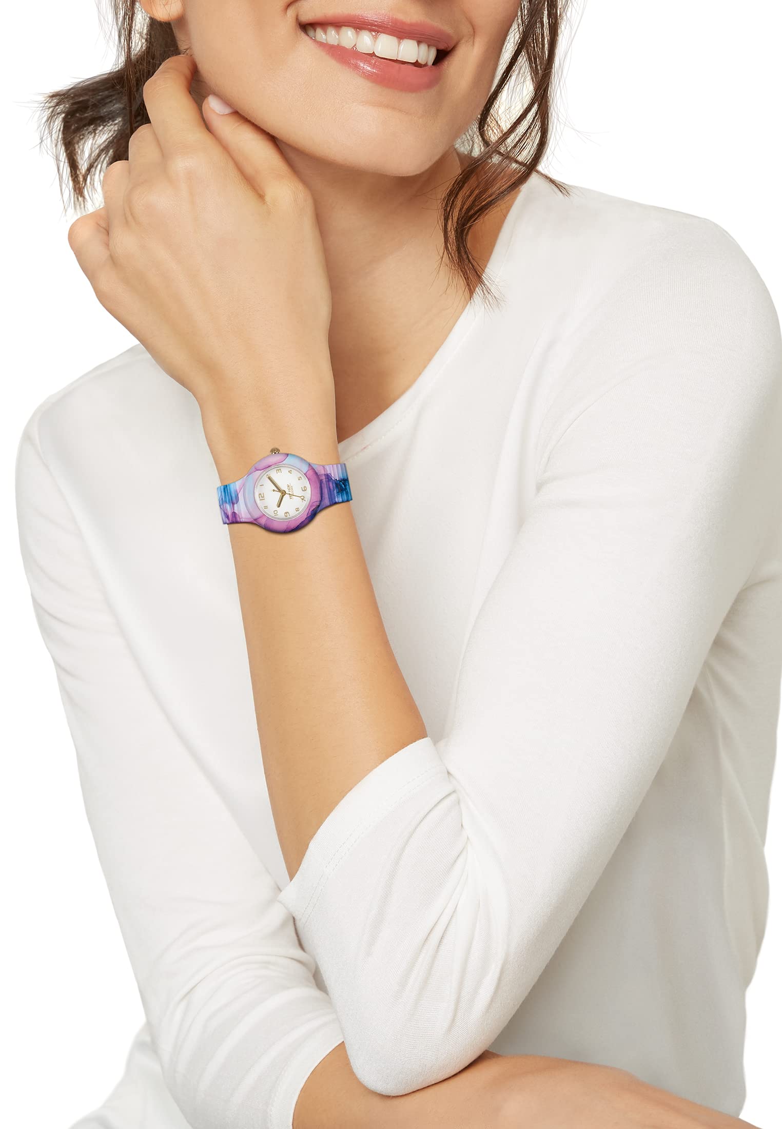 HIP HOP, Collezione In the Clouds, Orologio Donna Light Blue, con Cinturino in Silicone Intercambiabile, Pratica Chiusura, Cassa 32 mm, Movimento al Quarzo, Resistente all'Acqua, Lunghezza Regolabile
