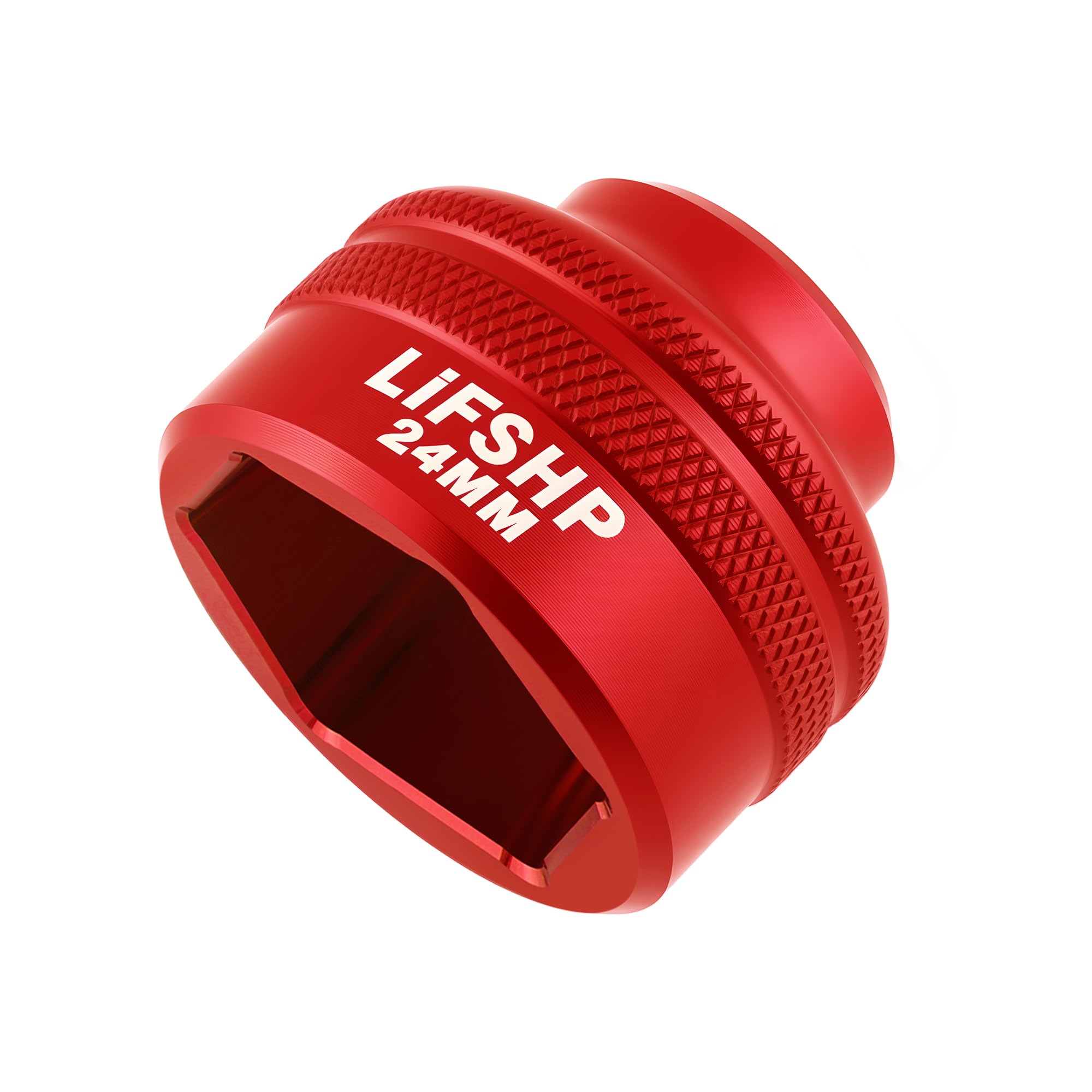 24MM Oil Filter Socket,3/8" Drive For BMW,Chrysler,Chevy,Dodge,and Other Vehicles Oil/Fuel Filter Removal Tool-Red