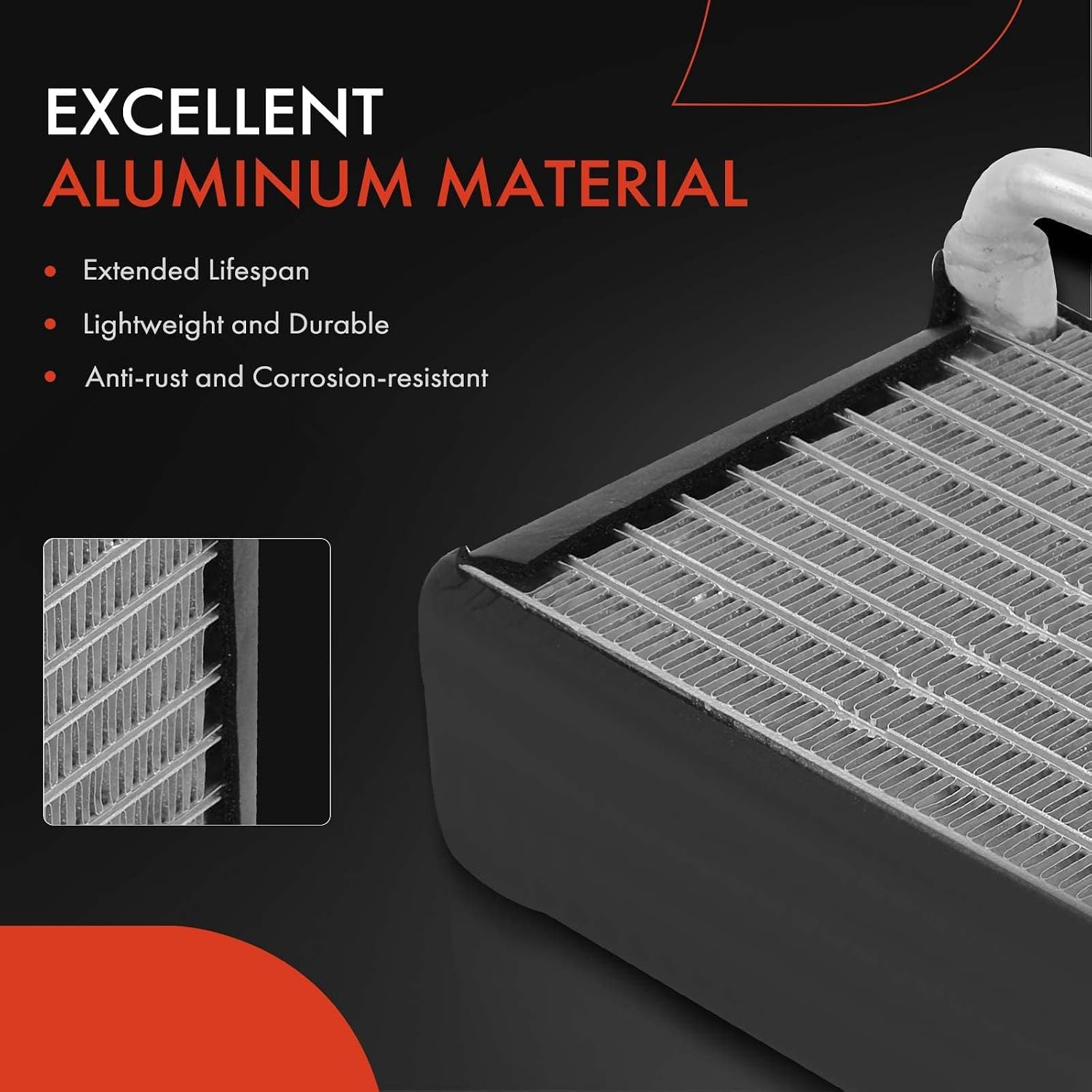 A-Premium Rear AC Evaporator Core Compatible with Lexus GX470 2003-2009 4.7L, with Pressing Plate