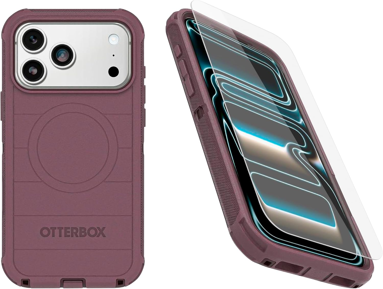 OtterBox iPhone 17 Pro Max (Only) Bundle: Defender Series Case & Screen Protector - Purple Mystery - Case Only - Snaps on MagSafe - Tough - Rugged & Durable - Non-Retail Packaging