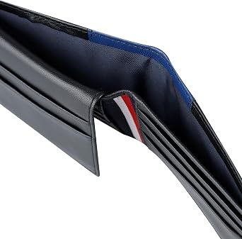 Tommy Hilfiger Mens Two-Tone Leather Slim Bifold Wallet with ID Window