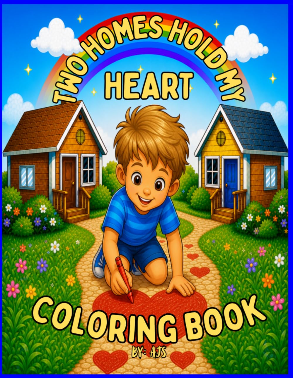 Two Homes Hold My Heart: Coloring Book