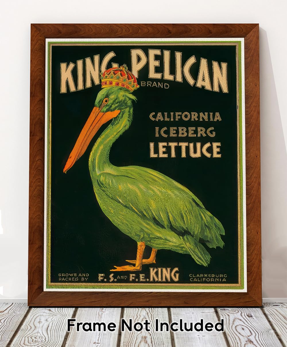 Amazon.com: King Pelican - Retro California Iceberg Lettuce 16x20