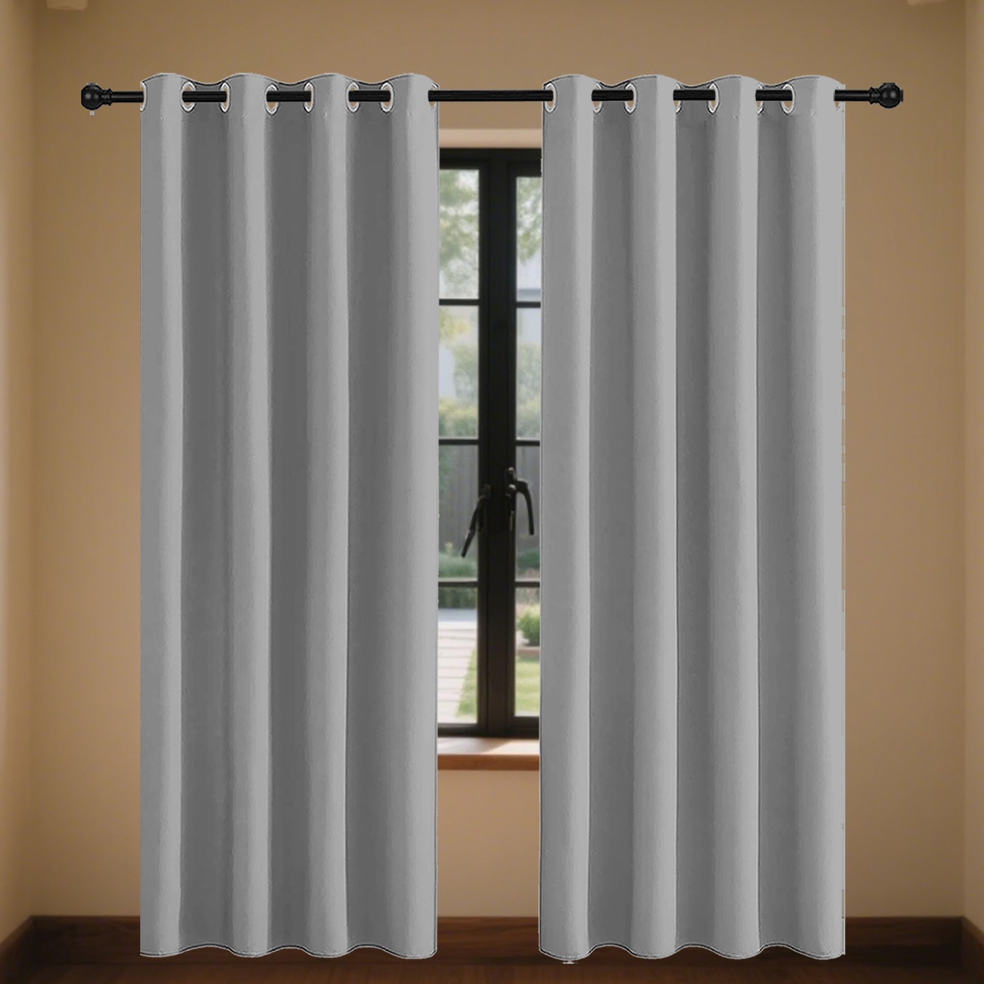 Rideaux occultants haut de gamme en tissu épais gris clair pour décoration raffinée