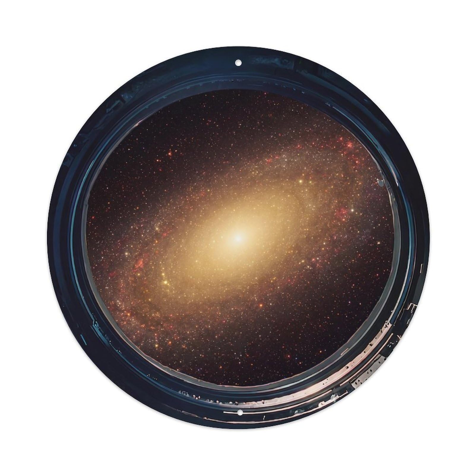 Elliptical Galaxy Porthole View Metal Tin Sign