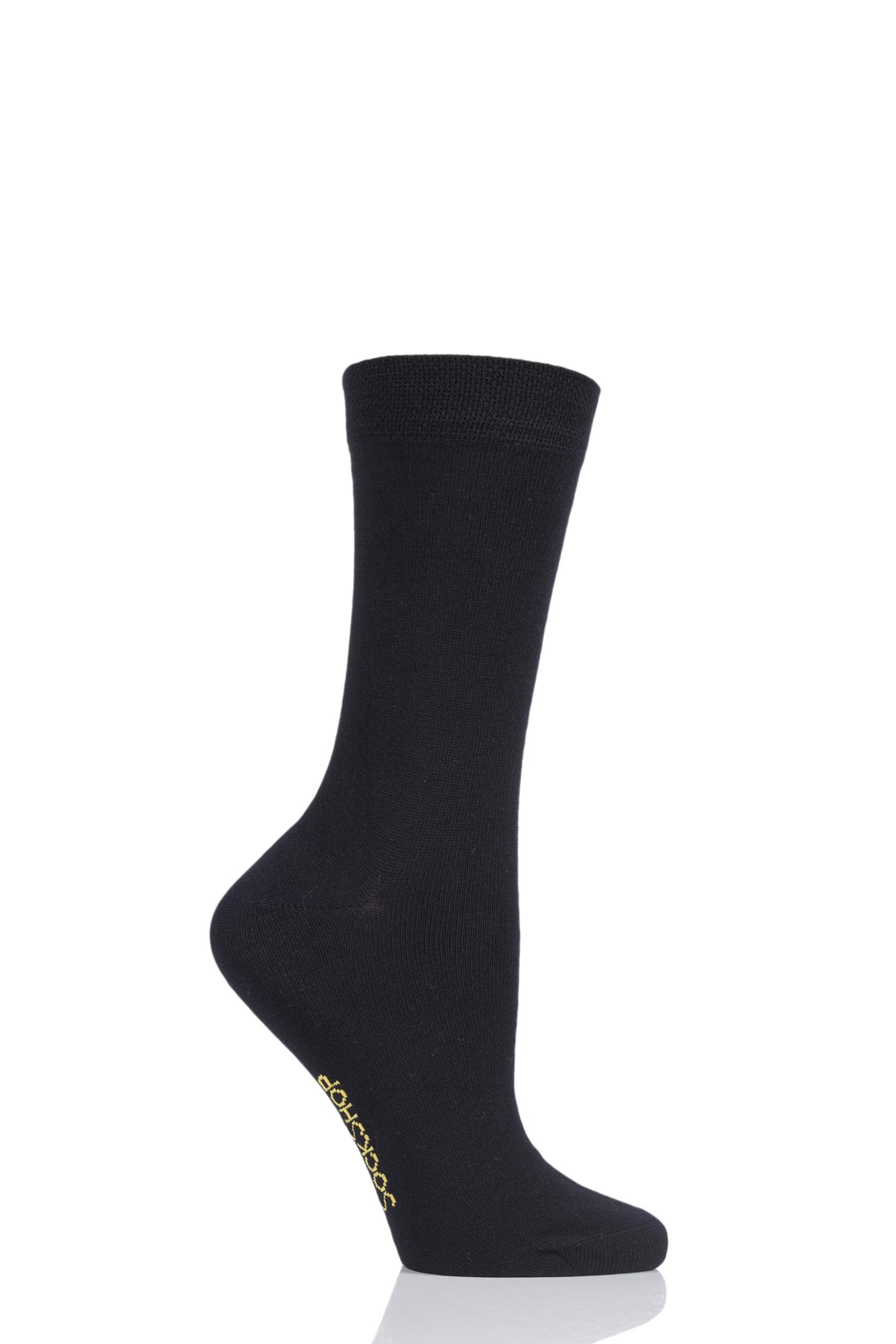 Sockshop Women's Back In Black Colour Burst Vibrant Bamboo Socks With Smooth Toe Seams Pack Of 1 4-8