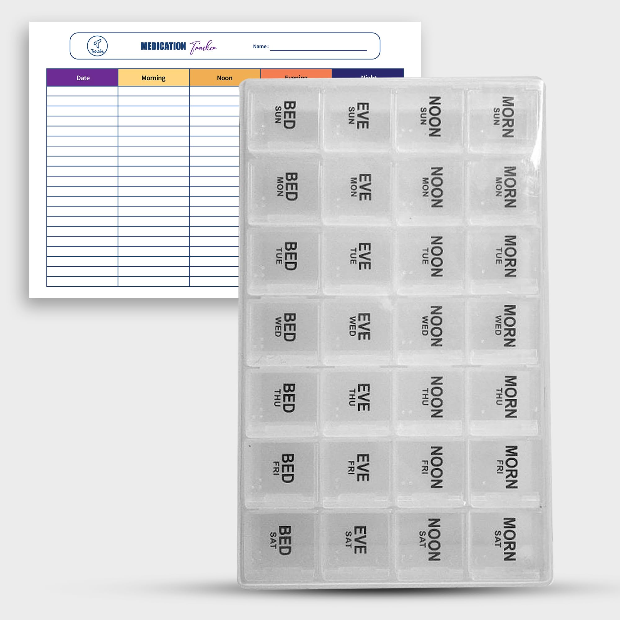Twisla weekly pill organizer 4 times a day, portable travel pill box 7 day with large compartments moisture-proof pill case for (Medicine Organizer Box)-image-32