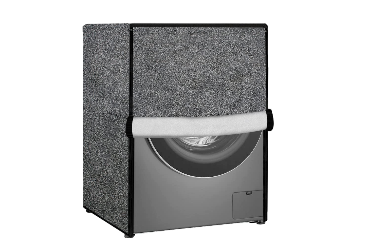 Stylista Waterproof and Dustproof PVC Washing Machine Cover Compatible for Samsung 12 Kg Fully-Automatic Front Loading WW12DG6B24ASTL, Sand Pattern Grey