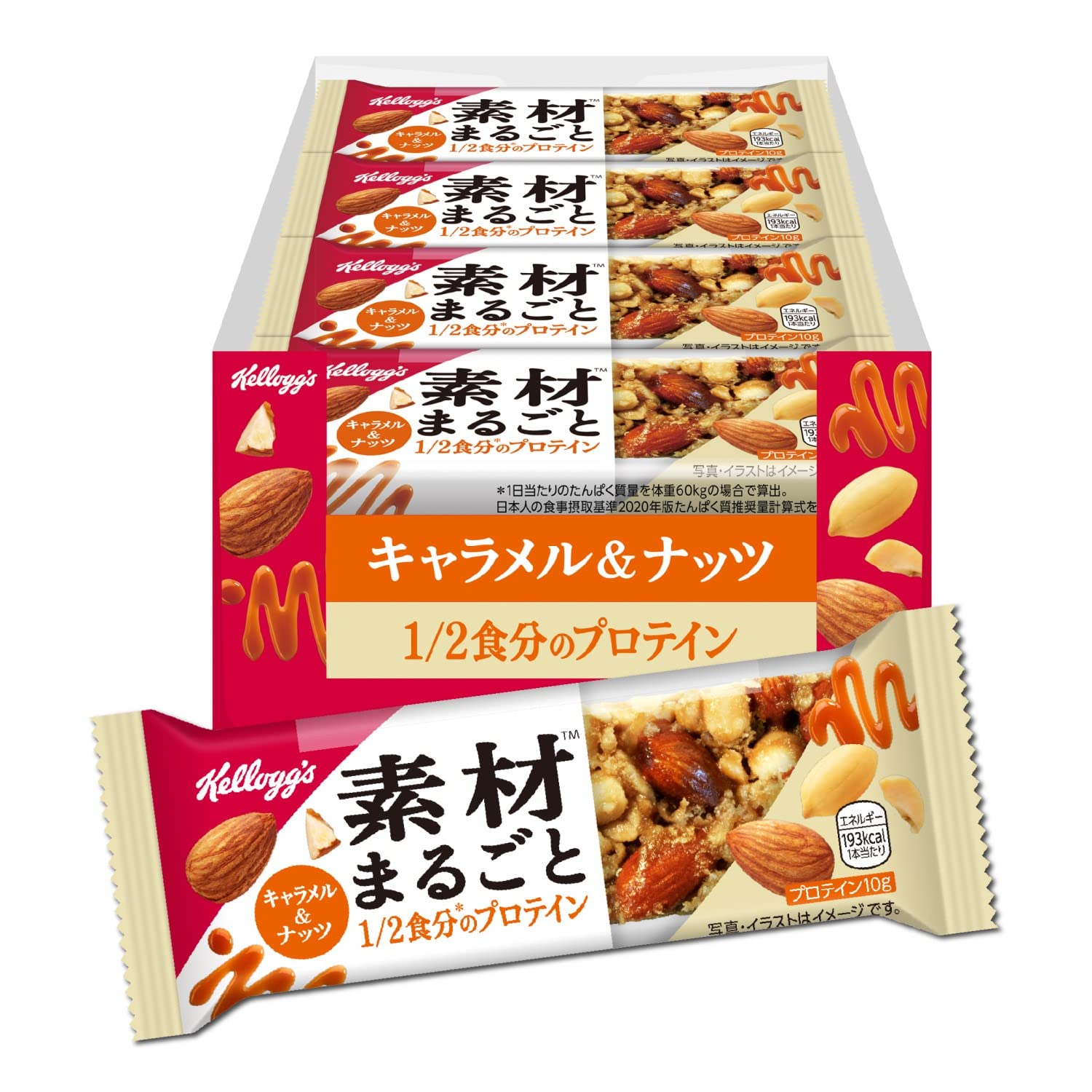 Kellogg Whole Protein Bar, Caramel & Nuts, Set of 12Kellogg Whole Protein Bar, Caramel & Nuts, S…