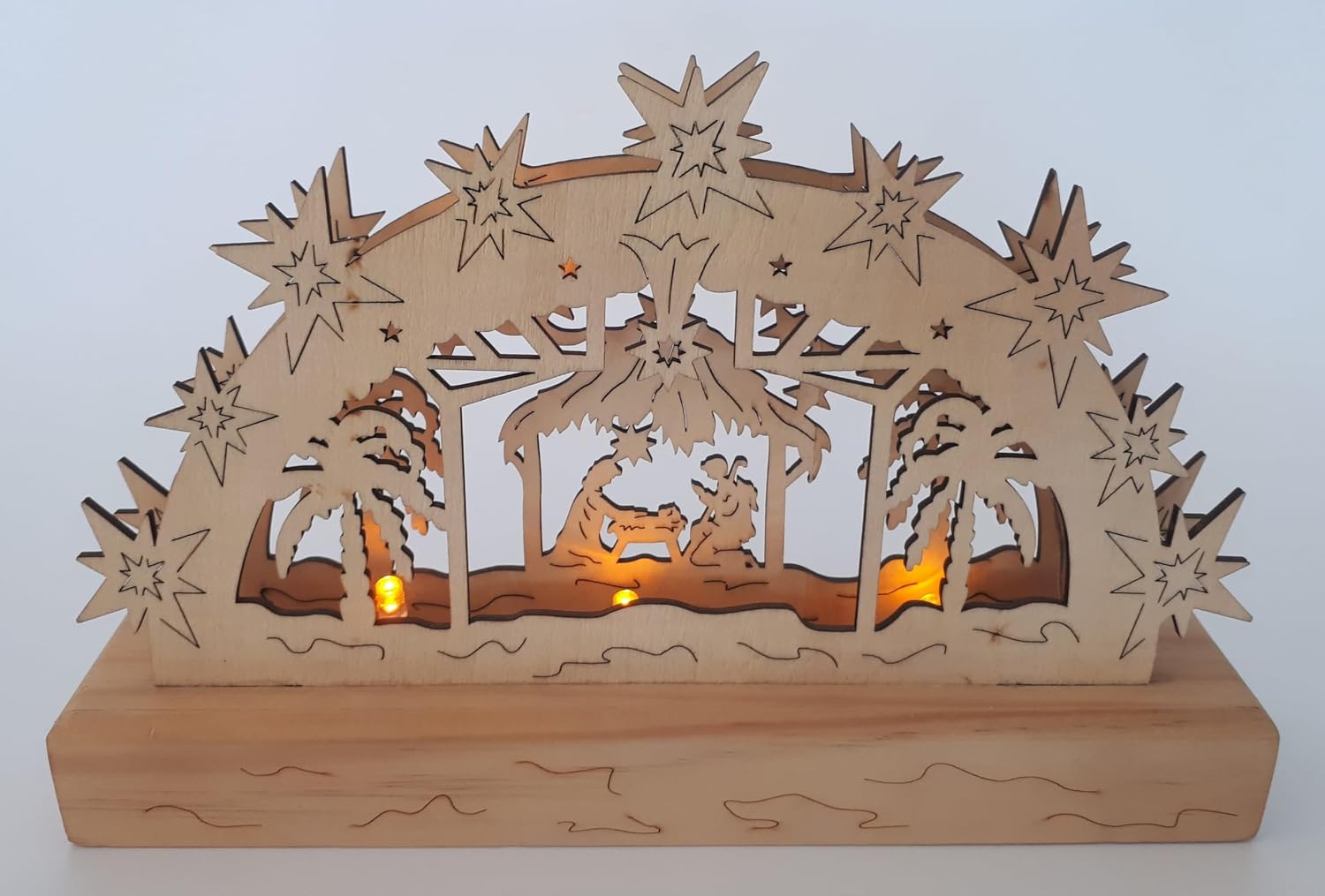 Comarco Sa Christmas Landscape, Wood, Natural, 23 x 15 x 4 cm