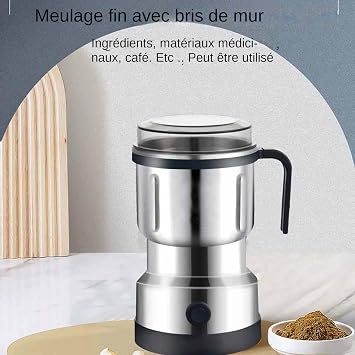 Professional Powder Machine 500ml Electric Grinders Stainless Steel Multifunction Electric Grinder for Flour Spices and Food Supplements Easy Cleaning