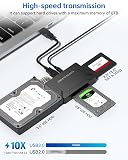 IDE USB 3.0 Adapter, USB 3.0 do SATA Adapter Uniwersalny konwerter dysków twardych do 2,5 i 3,5 cali SATA & IDE HDD/SSD z zasilaczem 12V 2A Kabel USB do systemu Windows 10/8/7/XP/Vista Mac OS Linux