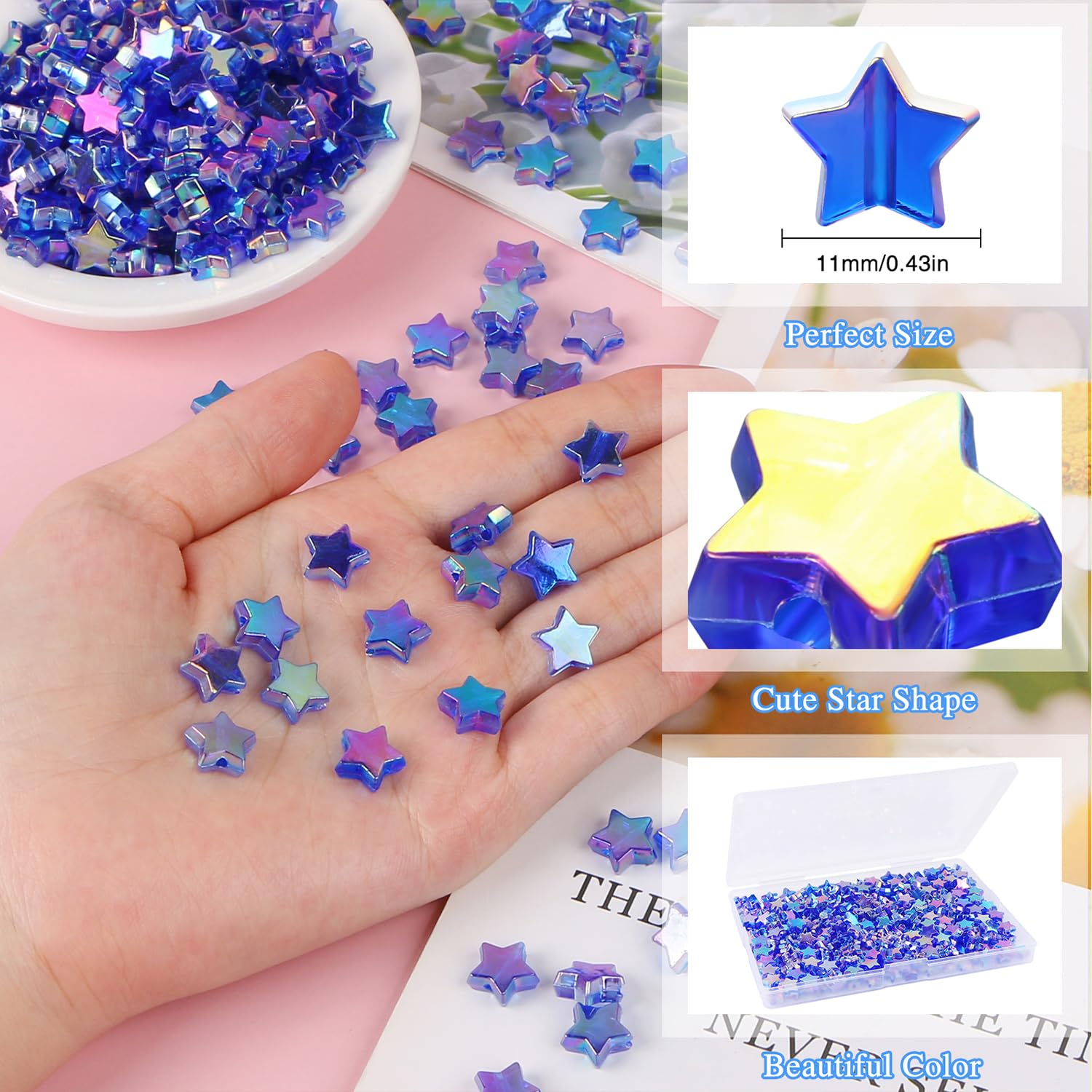 Cuentas Acrílicas Con Forma De Estrella - : Venta Al Por