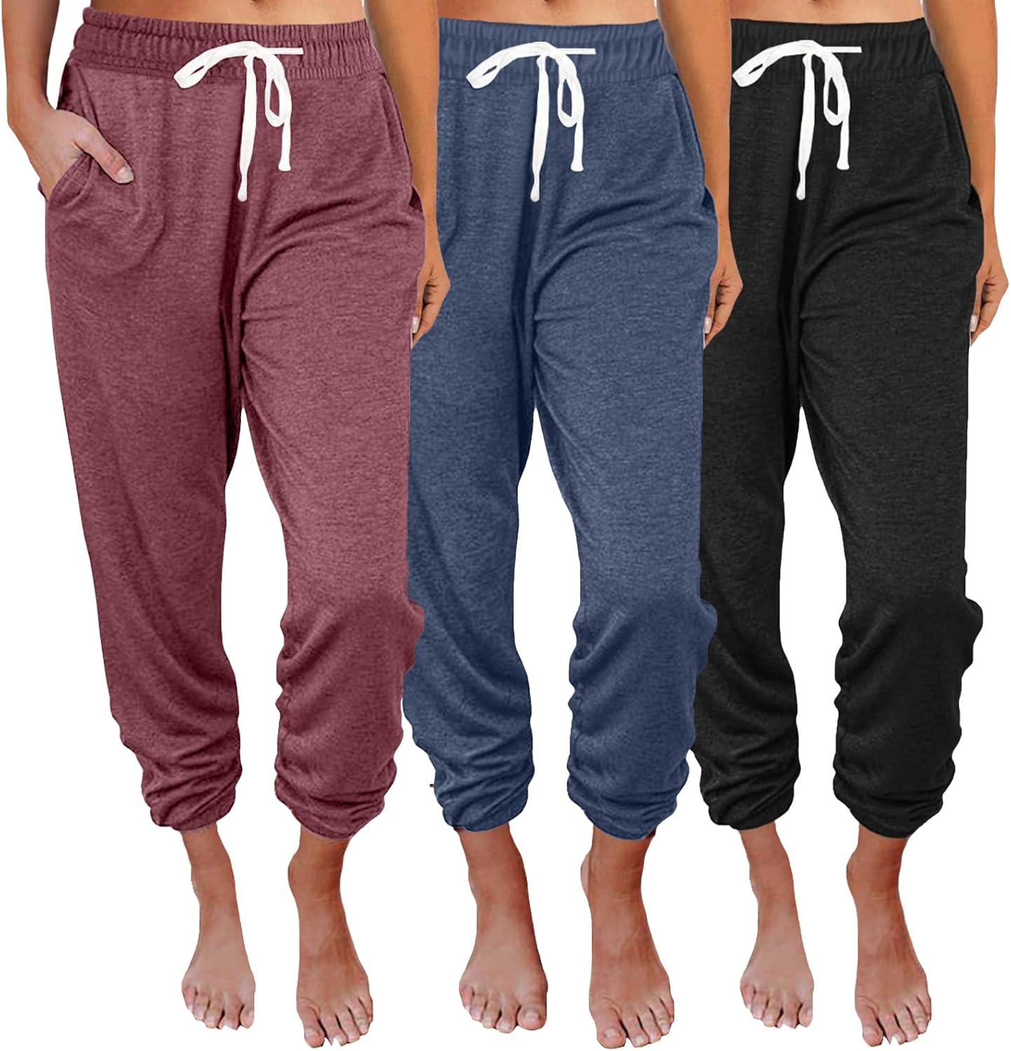 SUNBS 3 Packs Womens Sweatpants Baggy Comfy Lounge Pants Yoga Joggers Workout Pajamas Clothes Casual Fall Fashion 2026