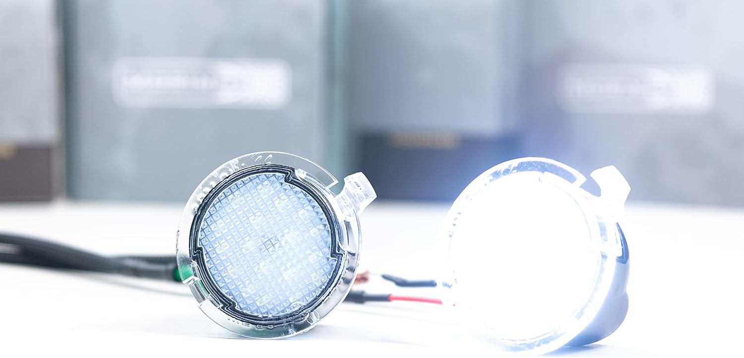 Morimoto XB Mirror Puddle Lights, Black Housing Upgrade, Fits Ford F150 (09-14), Universal Plug and Play Assembly, Easy Install, 5000k Pure White Light, Anti-UV Coating (1x LF7909)