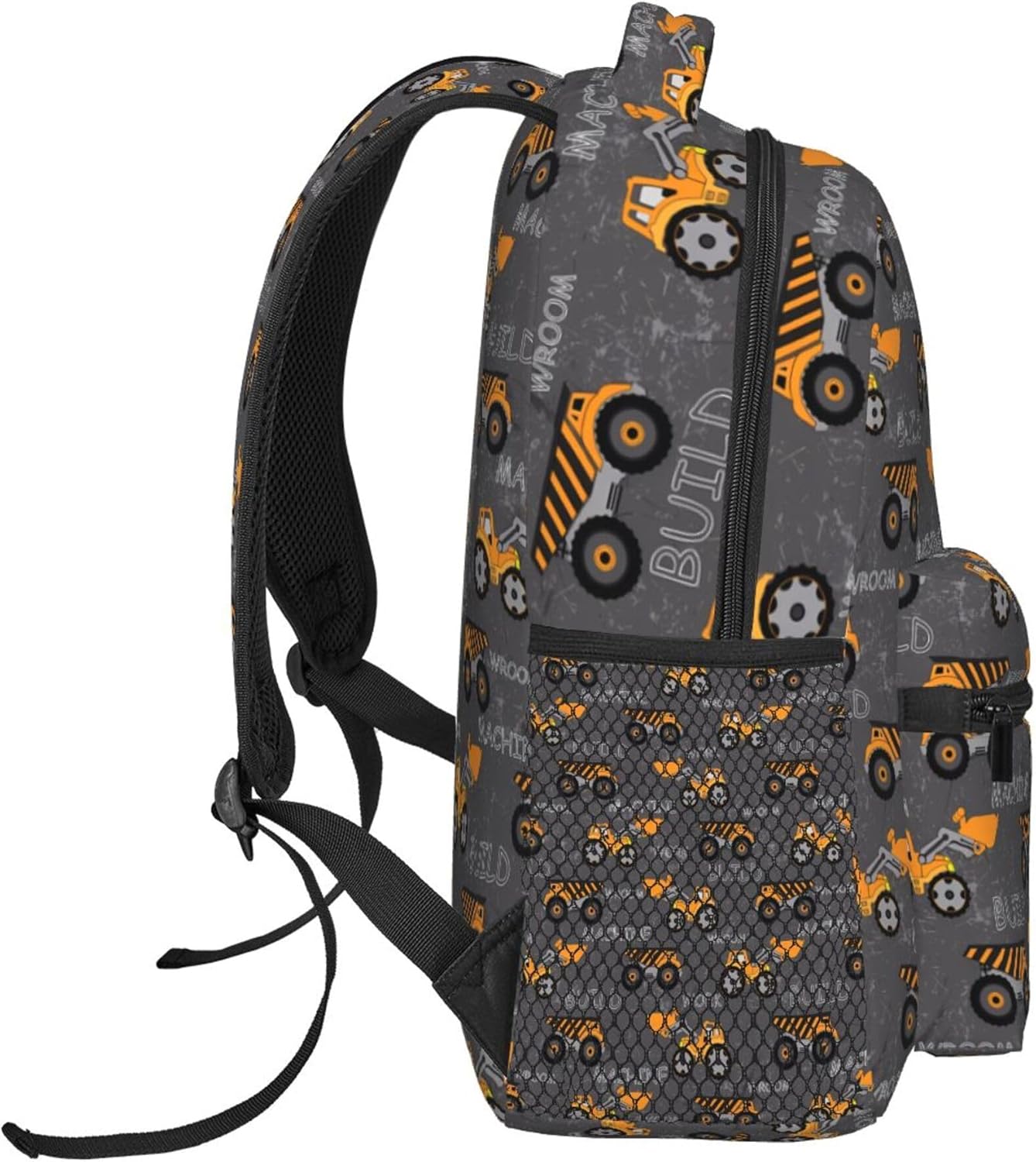 Construction Cars Truck School Backpack 16 Inch Machines Tractor Elementary Backpacks Strap Adjustable Travel Casual Daypack for Boys Girls Kids - Image 3