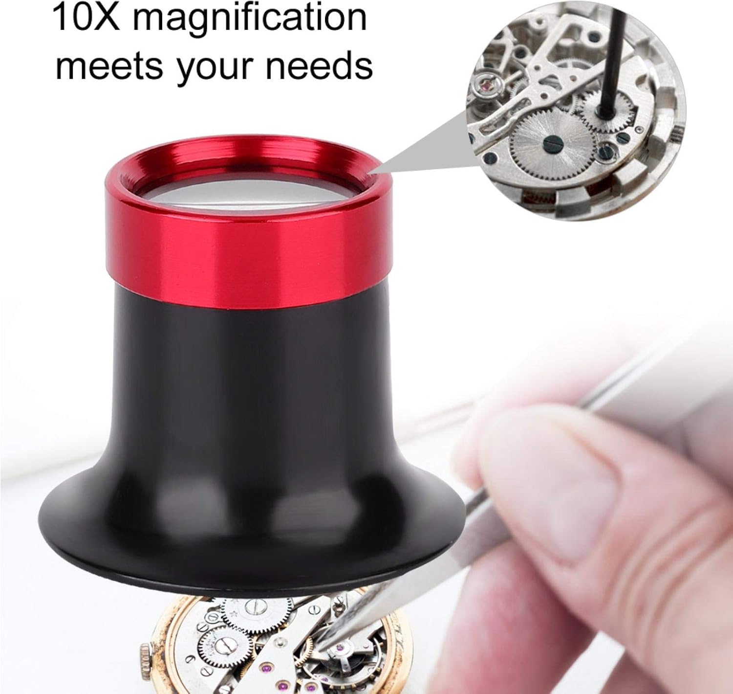 Watchmaker Loupe, 10X Loupe Magnifier Watchmakers Double Lens Eyeglass Loupe Aluminum Alloy Eye Loupe Repair, Magnifying for Watch for Watchmakers Repair Eye Loupe Glass Tools : Arts, Crafts & Sewing