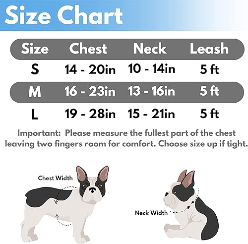 Miniatura 6 de Stampede Pets Arnés para perros pequeños sin tirones juego de arnés y correa de malla ajustable para cachorros arnés de tamaño mediano collar y