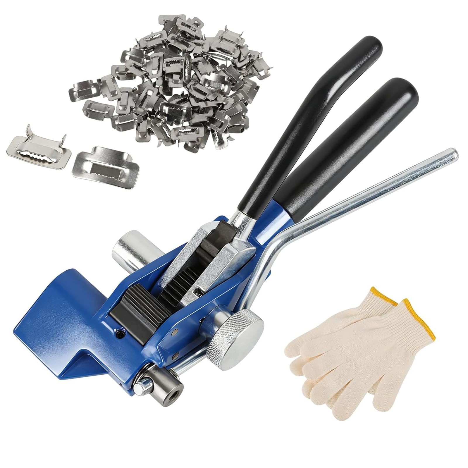 Kit de flejado para palets con 100 hebillas para evitar deslizamientos de carga