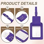PATIKIL Suitcase Luggage Tags, Purple Heart Leather Name Tags Airplane Bag Accessories Travel Essentials for Flying Hotel Check in Luggage Bags Men Women, 1 Pcs