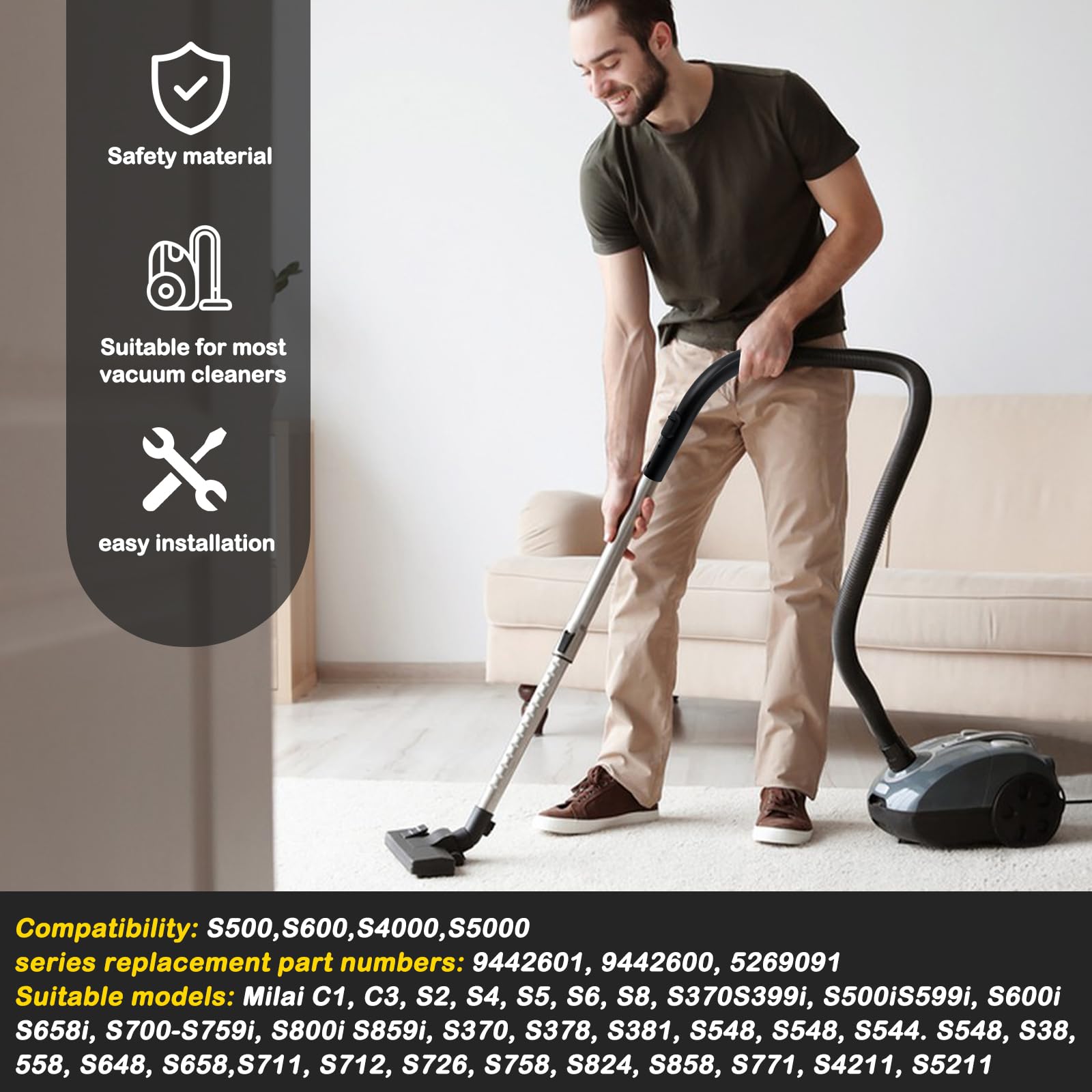 Poignée Pour Aspirateur Miele - Pièce De Rechange - 35 Mm - Compatible Avec Miele C1, S2, S4, S5, S6, S8, Compact, Classic, Swing H1, S8000, S6000, S5000, S4000