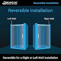 Vista 5 de DreamLine Enigma-X - Puerta de ducha deslizante sin marco de 44-48 pulgadas de ancho x 76 pulgadas de alto en acero inoxidable pulido