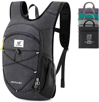 SKYSPER 15L/20L Foldable Hiking Backpack Lightweight Packable Travel Daypack with Chest Strap Small Folding Pack for Walking