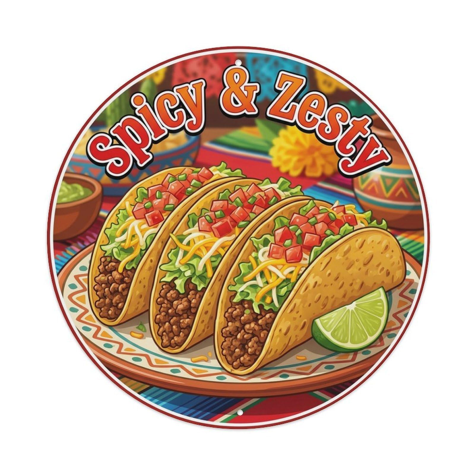 Metal Tin Sign Tacos Crispy Shell Gourmet Food