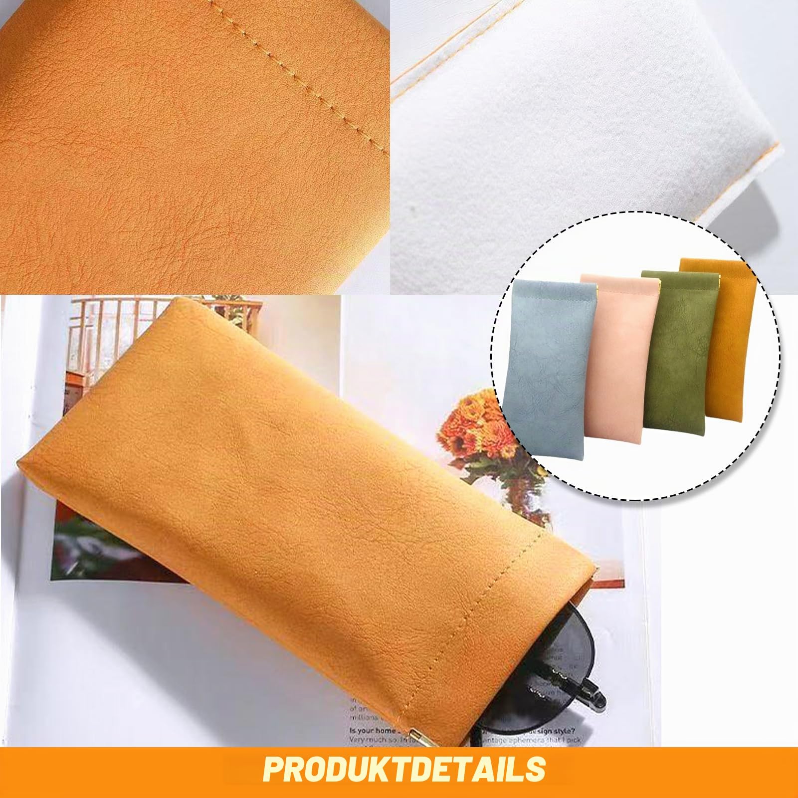 Brillenetui Weich Leder Brillenbeutel Sonnenbrillenetui Brillentasche Brillenhülle Sonnenbrillen Brillen Etui Sonnenbrille