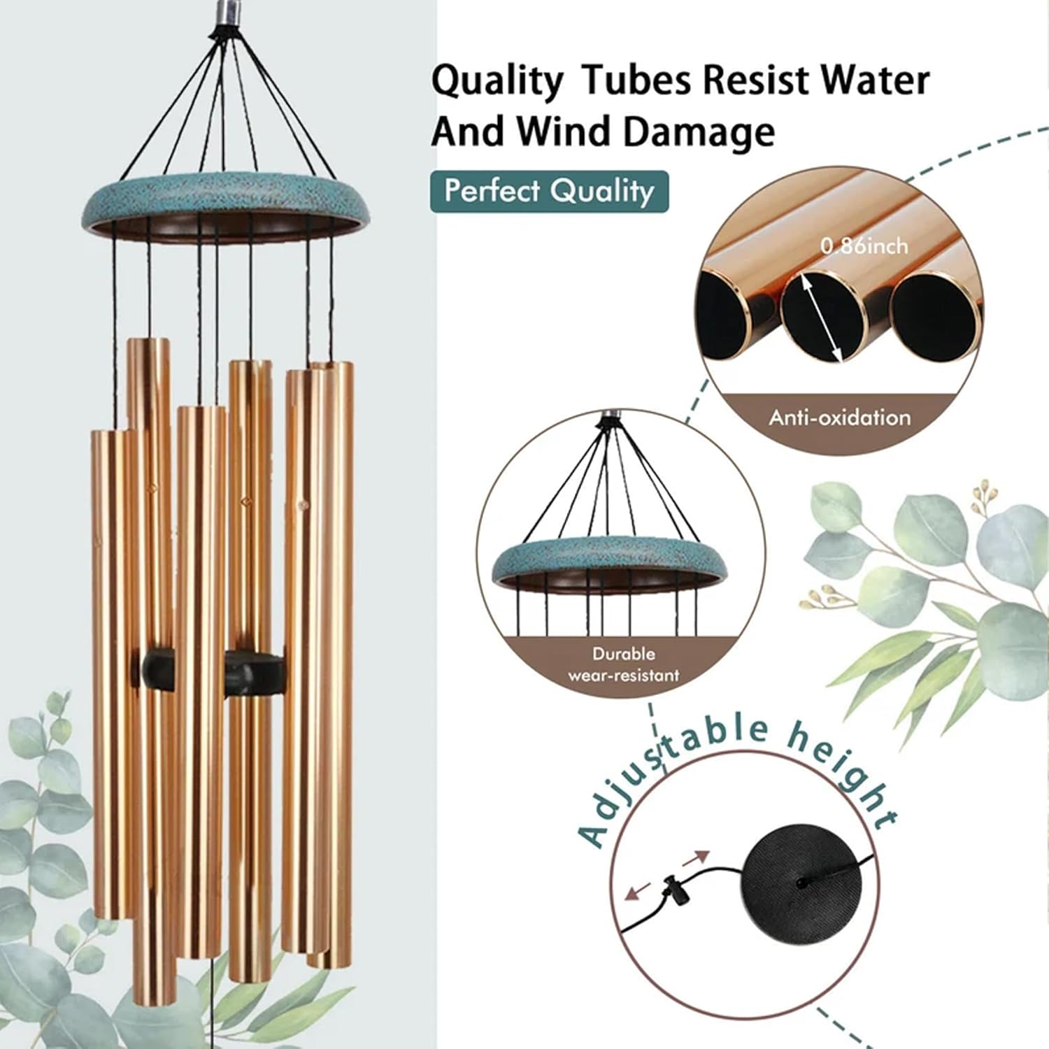 ASTARIN Personalized Name 35" Memorial Wind Chimes for Outside, Metal Sympathy Gifts for Loss of Mother Father Loved One, Bereavement Wind Chime in Memory Gift, Decor Outdoor Garden Patio