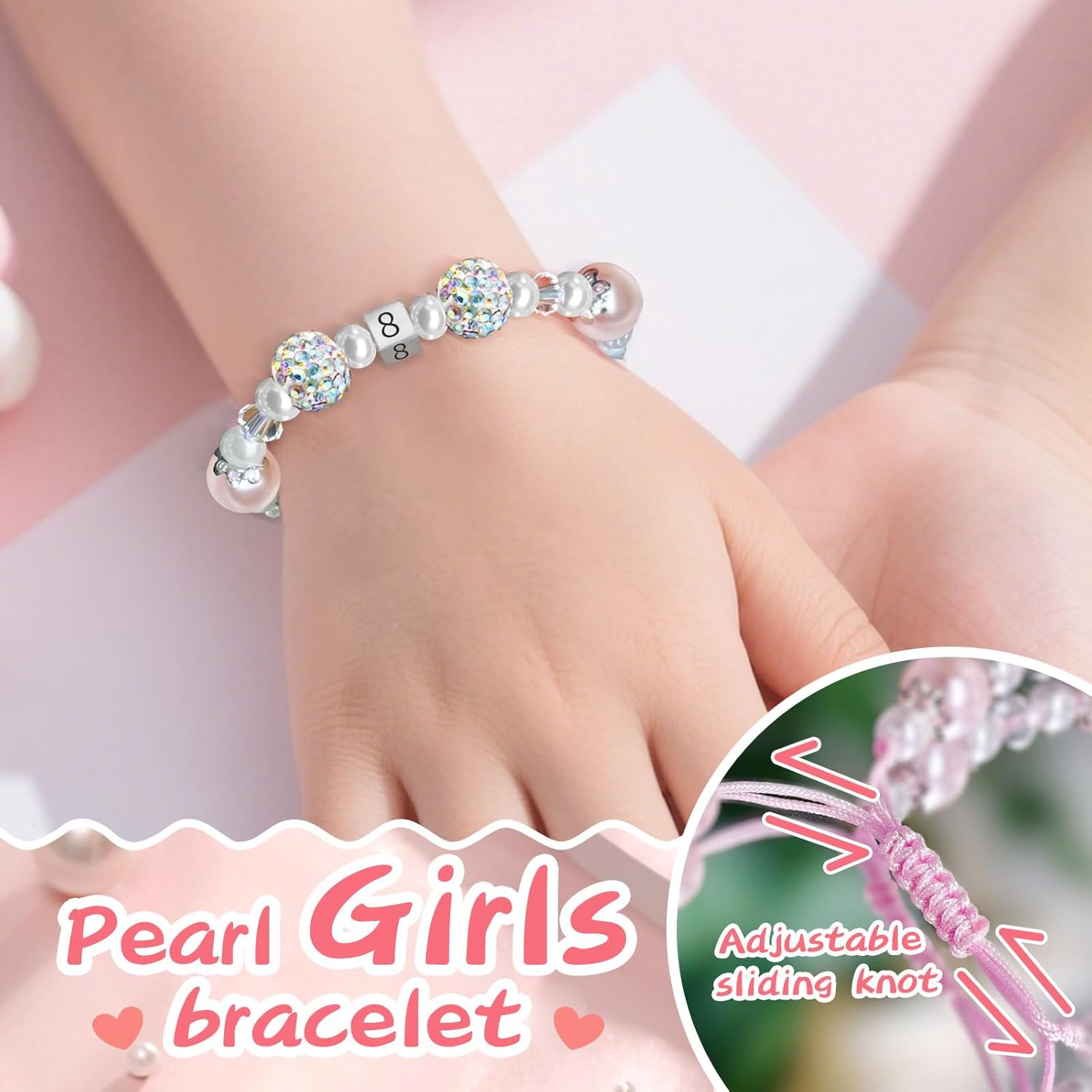 Birthday Gifts Set for Girls with 3D Birthday Card for 3 4 5 6 7 8 Adjustable Girls Bracelet with Mom&Daughter Pendants as Birthday Gifts for Daughter Granddaughter Niece - Image 4