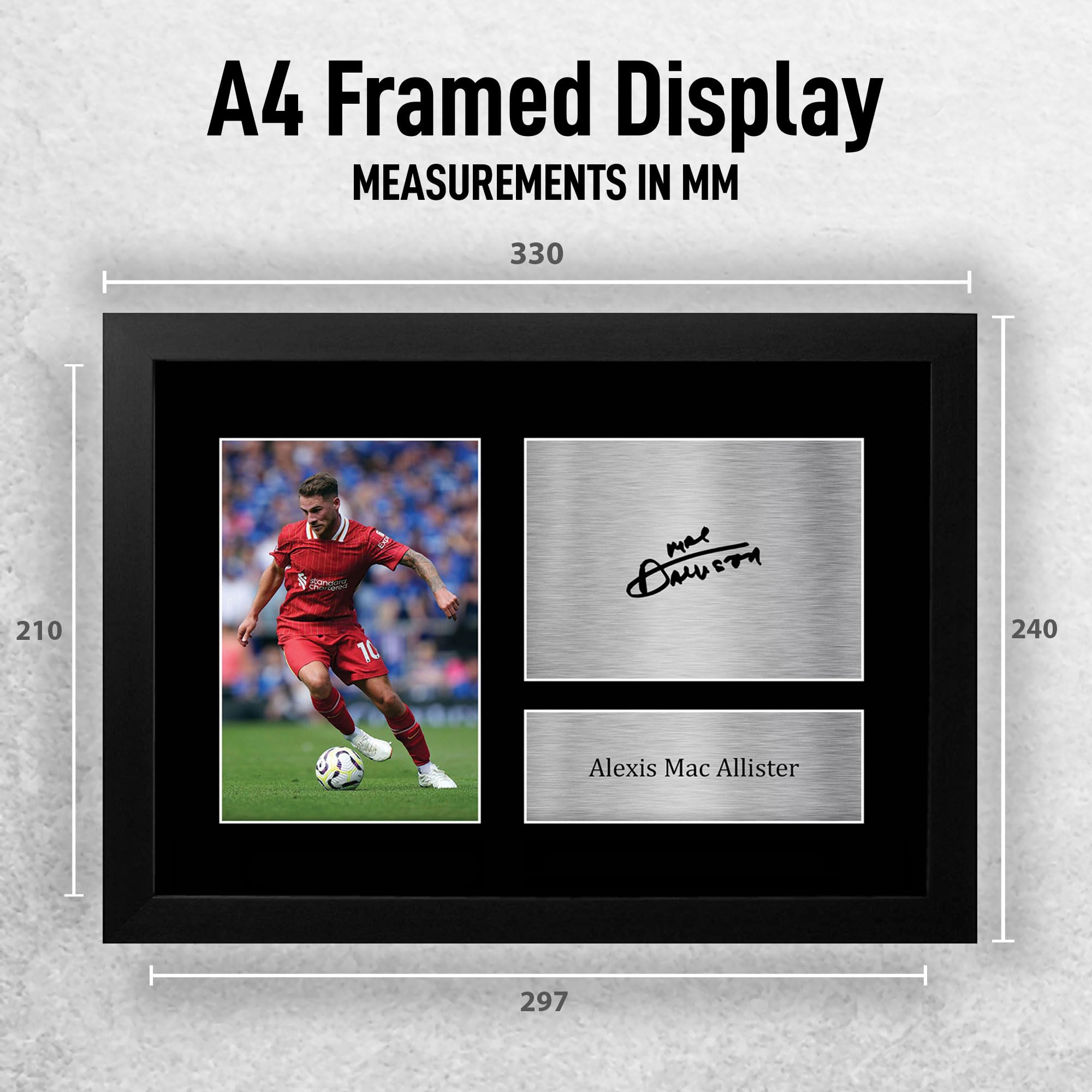 HWC Trading FR A4 Alexis Mac Allister Liverpool Geschenke Gedrucktes Signiertes Autogramm Foto für Fußball Anhänger and Fans - A4 Gerahmt