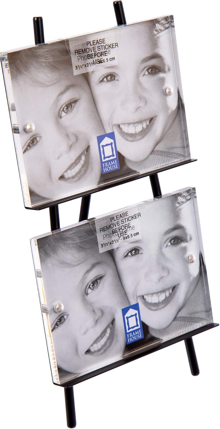 Truu Design Acrylic Twin Easel Picture Frame, 3.5