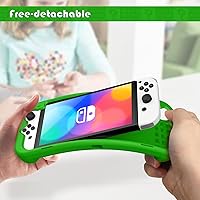 Vista 5 de KENOBEE Funda de silicona compatible con Nintendo Switch OLED modelo 2021, suave y ligera, con agarre ergonómico con absorción de golpes y diseño