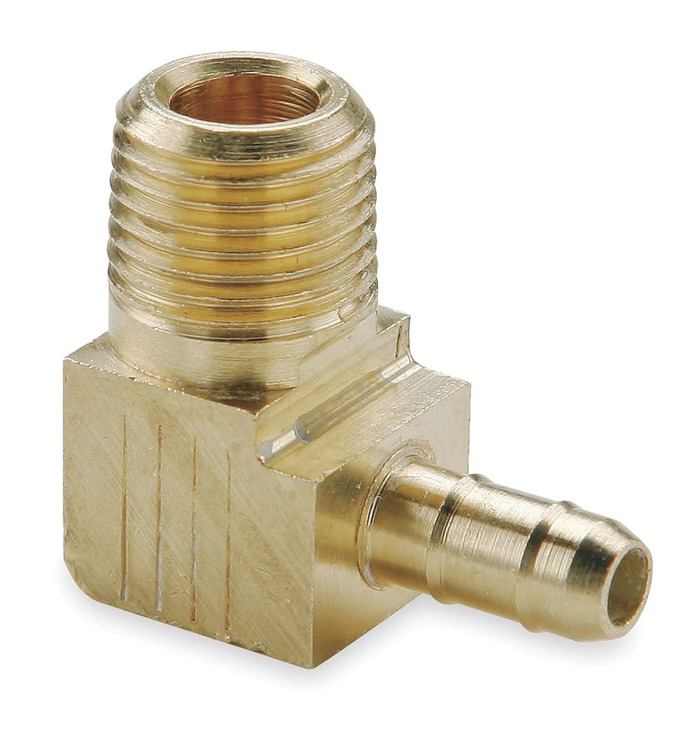Parker Hannifin 229-4-4-pk10 Dubl-Barb Male Elbow Fitting, Brass Body, 1/4" Barb Tube x 1/4" Male Thread (Pack of 10)