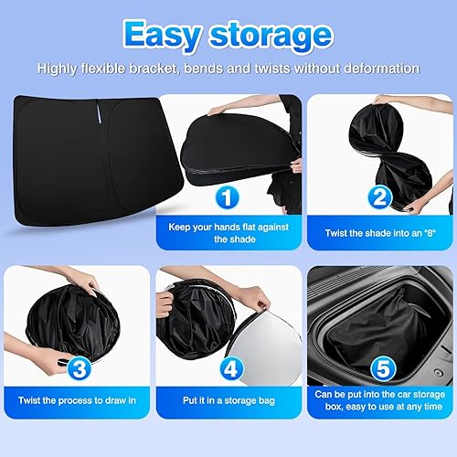 Miniatura 7 de T TGBROS Juego completo de persianas opacas para Ford F150 2021-2025 2026 para parabrisas lateral y trasero, accesorios F-150, cubierta plegable