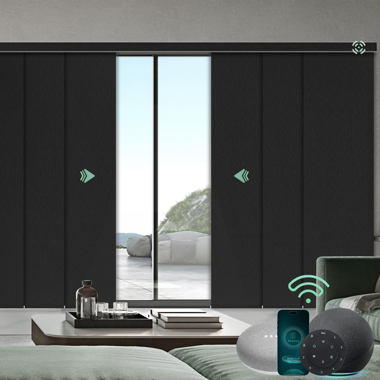 Amazon.com: Yoolax Custom XL Smart Sliding Door Blinds, Motorized