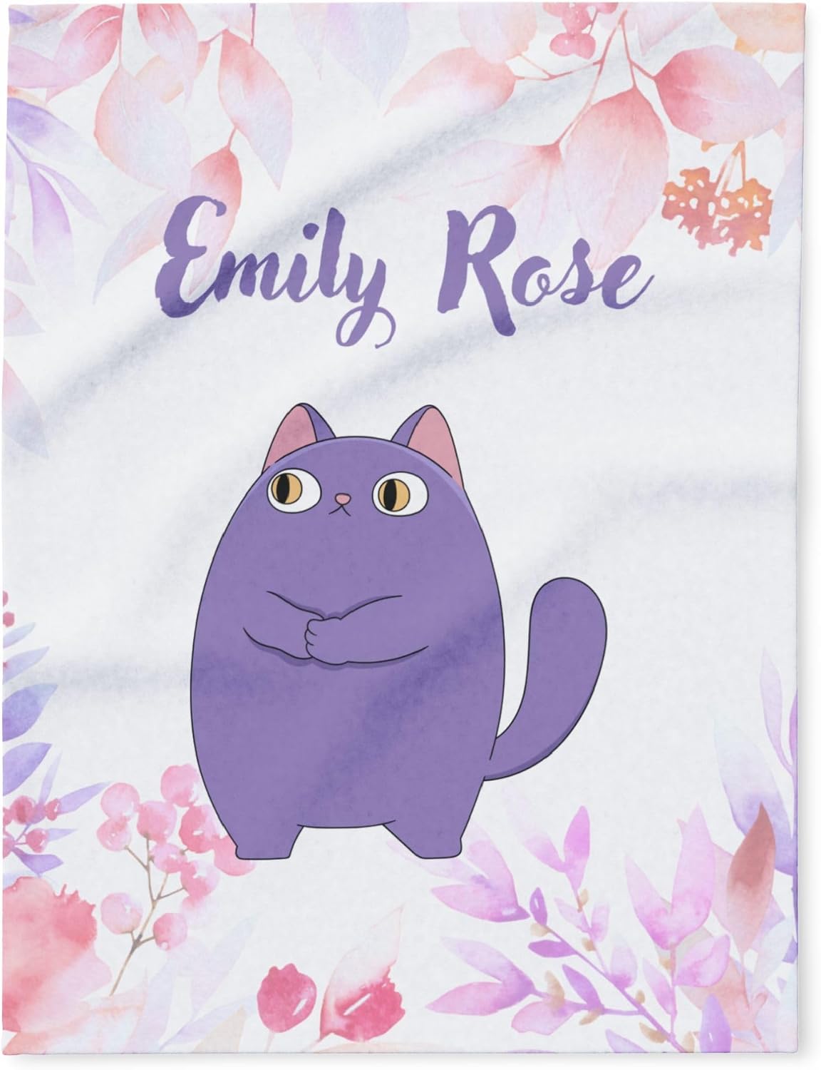 Personalized Unicorn Blanket with Name for Baby Boys, Custom Name Blanket Floral Unicorn for Kid, Soft Fleece Toddler Blankets Customized Gift for Newborn Baby Shower Birthday