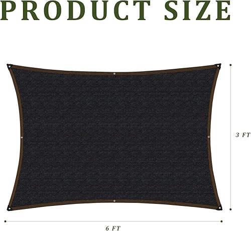 Miniatura 7 de Garden - Paño de sombra para plantas, protección contra el calor, 6 x 16 pies, toldo 70% negro para exteriores, pérgola, gallinero y perrera, malla