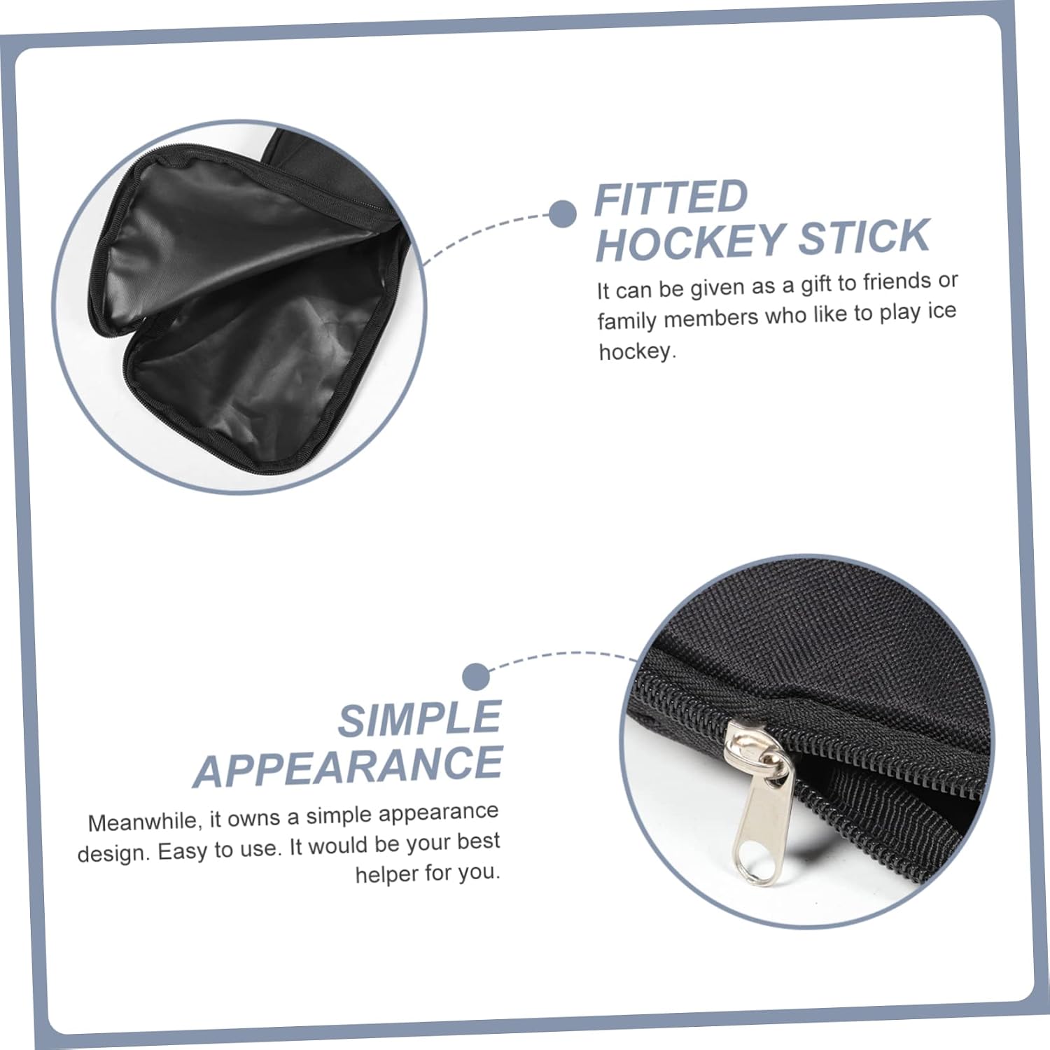 Hockey Stick Carrier Bag Portable Ice Hockey Stick Bag Wear-Resistant Travel Carrying Pouch for Players