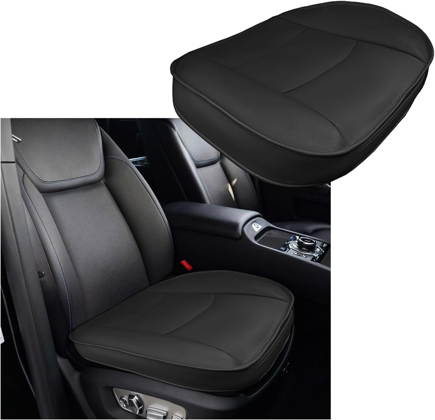 Dickno Car Seat Bottom Cover, PU Leather Auto Front Seat