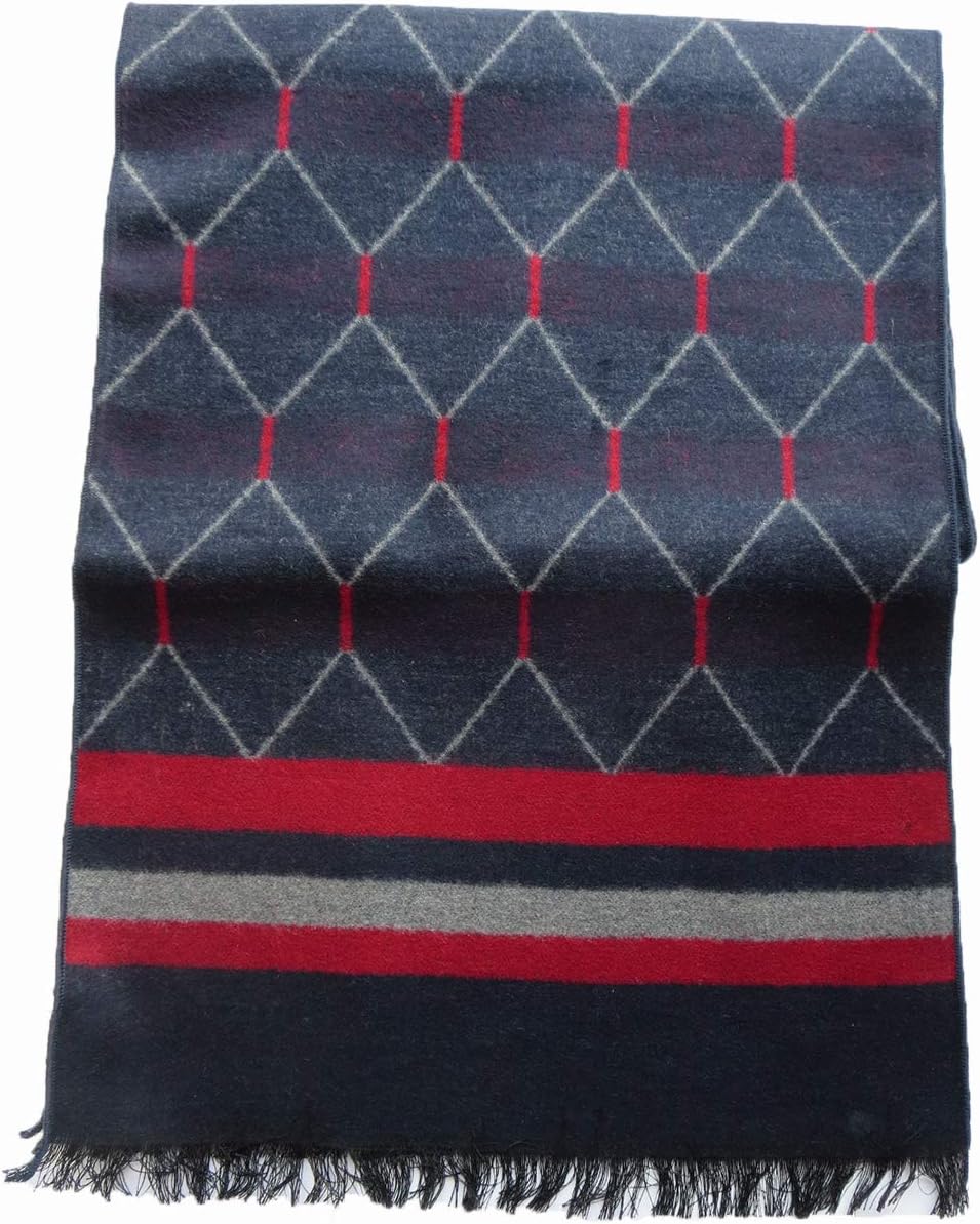 Men's 100 Brushed Silk Scarf Winter Warm Soft Double-Faced Available 12"x71"