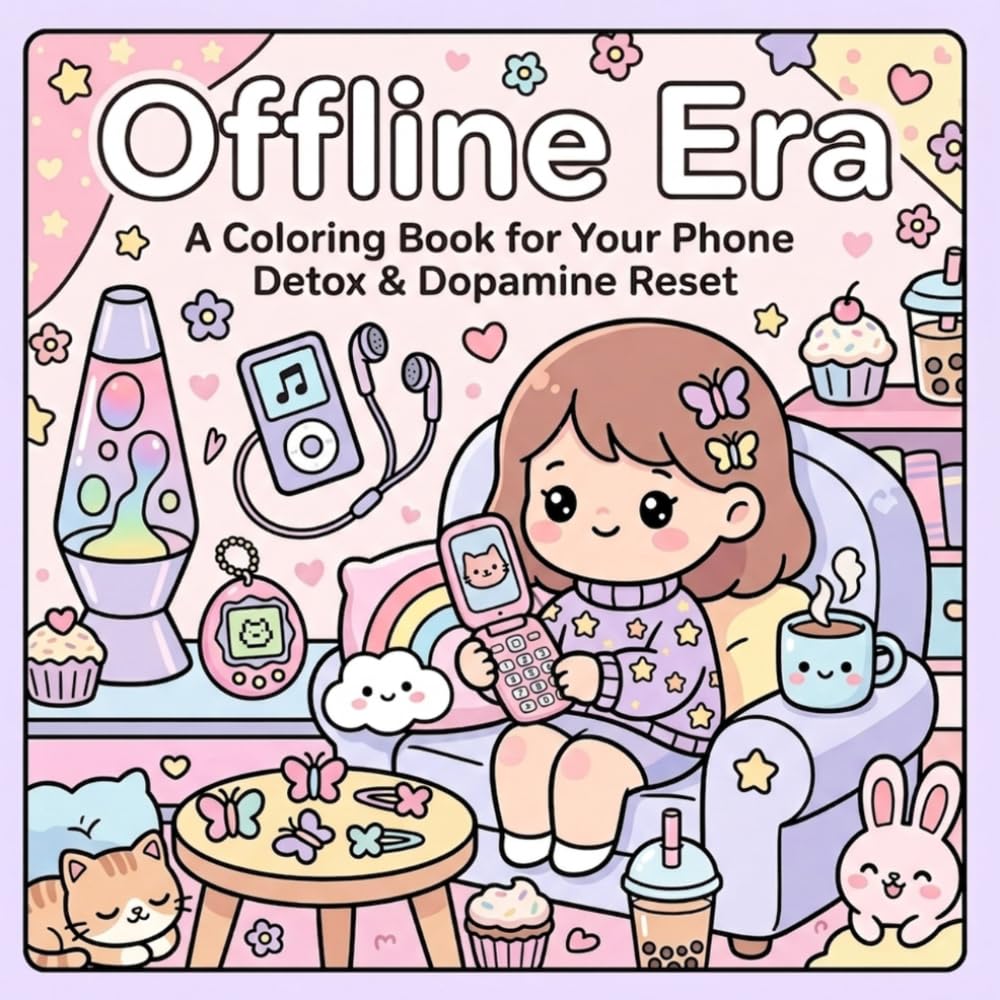 Offline Era Coloring Book: Nostalgic Coloring Book for Your Phone Detox & Dopamine Reset