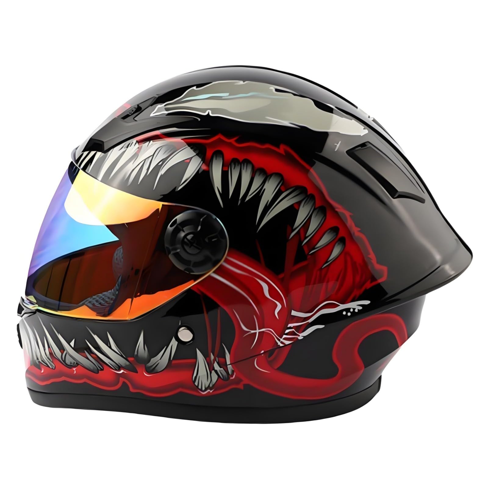 Casco Integral De Moto para Niños Y Niñas De 3 A 12 Años, Homologado Según La Norma ECE 22.06, Casco De Motocross para Niños con Visera Solar