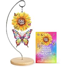 Christian Gifts for Women Birthday, Butterfly Inspirational Gift for Friends, Mom, Sister, Girl, Female Coworker, Christian, God Says You are Sunflower Gifts for Women, Religious Desk Decor
