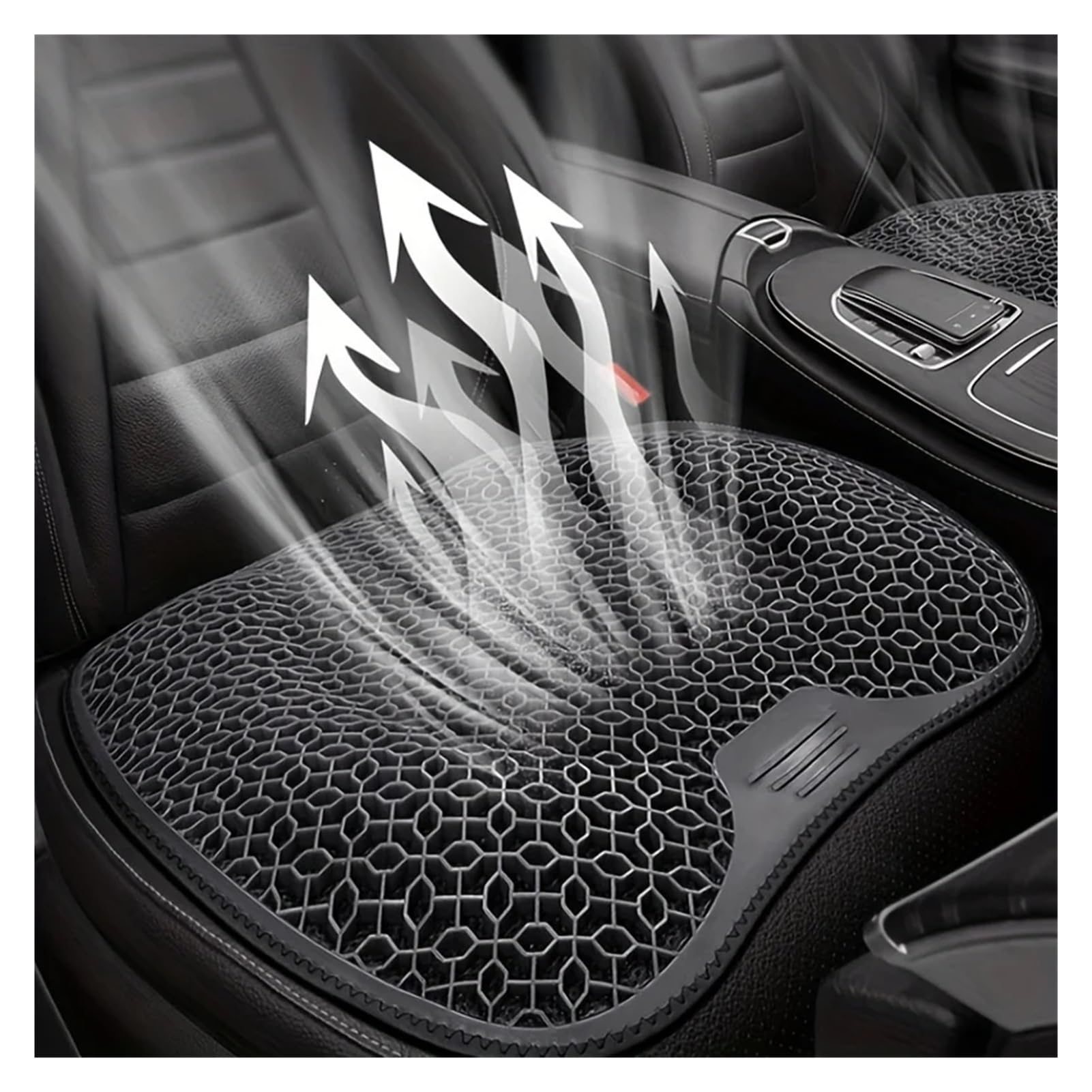 Autositzkissen Atmungsaktives, maschinenwaschbares Polster im Wabendesign, ergonomische Unterstützung, leicht(Gray-new)