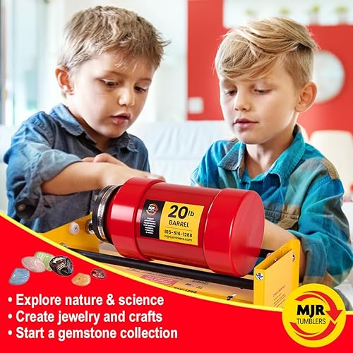 Miniatura 23 de MJR Tumblers Barril de vaso de roca de 2 galones, barril para pulir, herramienta pulidora de rocas, 30 libras